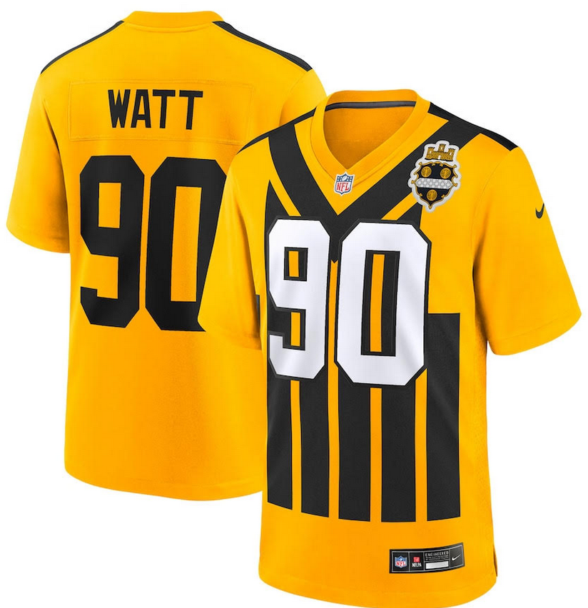 Men 2025 Pittsburgh Steelers 90 Wattt yellow Nike Limited NFL Jersey